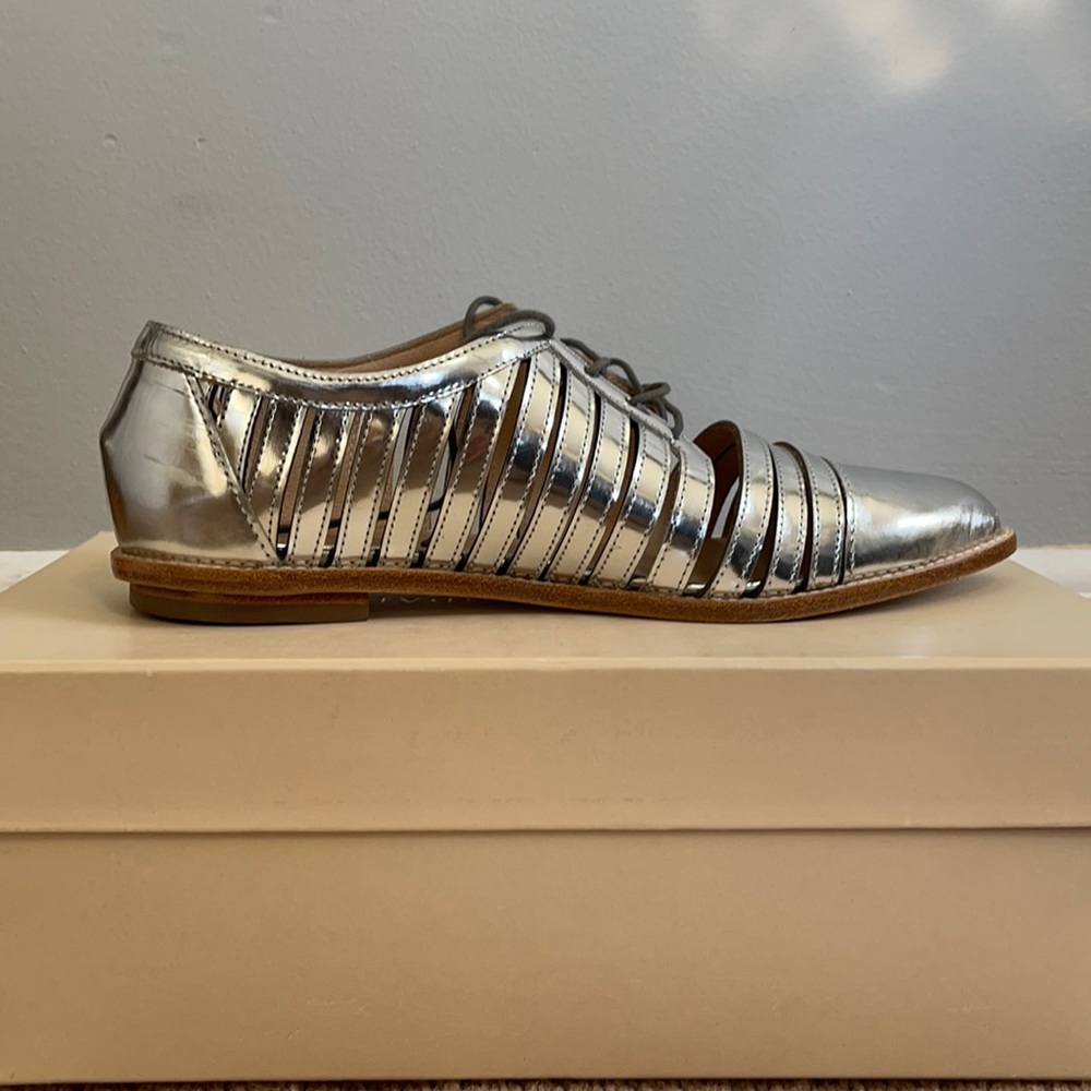 Loeffler Randall Silver Mirror Cut Out Oxford Shoes